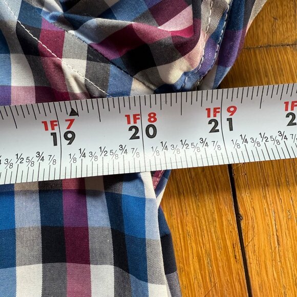 Cutter & Buck Size S Blue & Red Plaid Cotton Long Sleeve Button-Up Shirt Top - Picture 10 of 14
